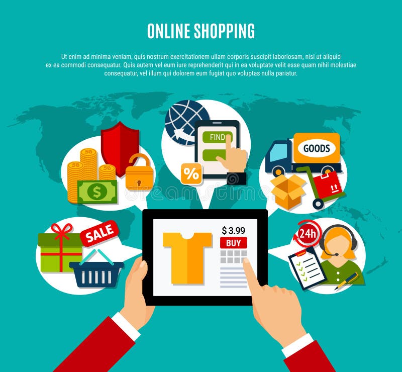 Internet Shopping Flat Composition