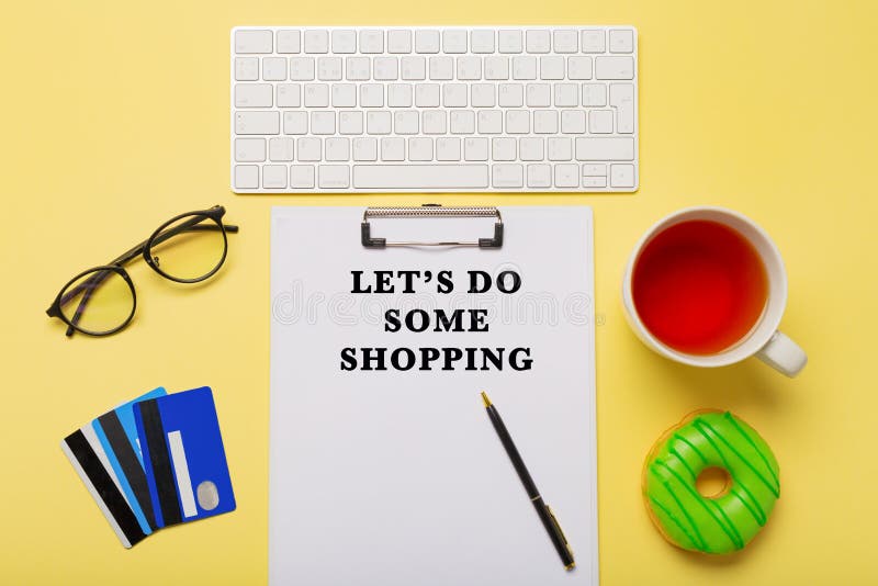 Internet shopping flatlay concept stock photos Internet shopping flatlay concept stock photos