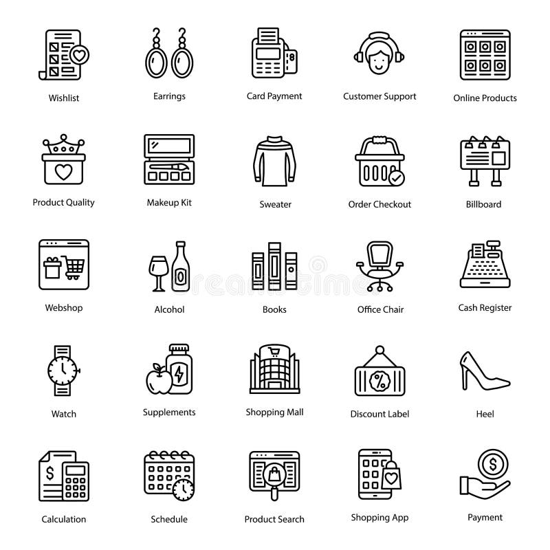 Internet Shopping Line Vectors Pack stock illustration Internet Shopping Line Vectors Pack stock illustration