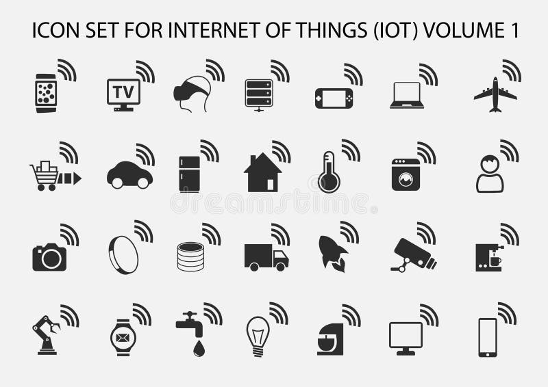 Internet simple d'ensemble d'icône de choses illustration libre de droits Internet simple d'ensemble d'icône de choses illustration libre de droits