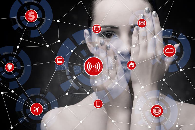 The internet of things concept with businesswoman stock photography The internet of things concept with businesswoman stock photography