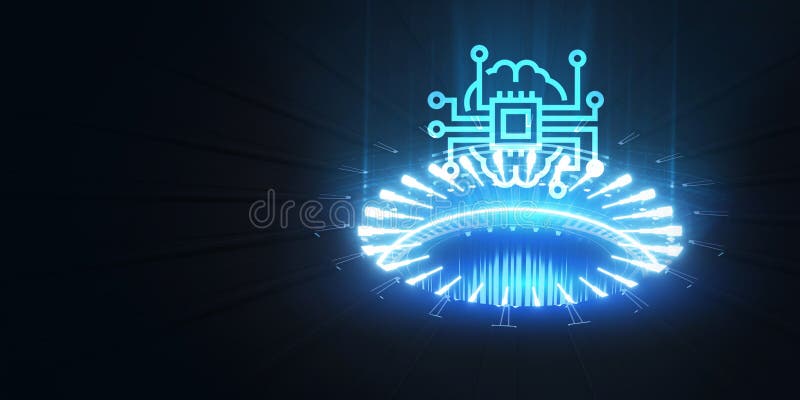 Internet of things - IOT concept. Businessman offer IOT products and solutions royalty free illustration