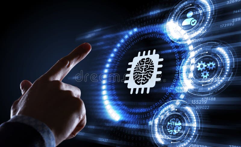 Internet of things - IOT concept. Businessman offer IOT products and solutions royalty free stock image