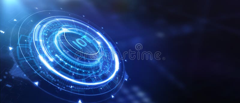 Internet of things - IOT concept. Businessman offer IOT products and solutions stock illustration