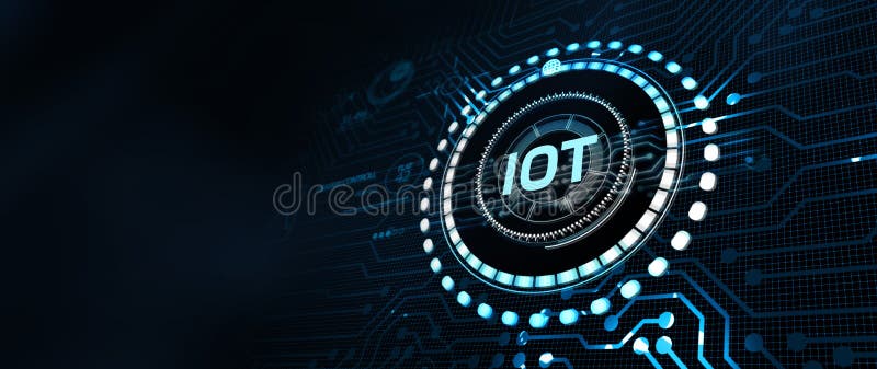 Internet of things - IOT concept. Businessman offer IOT products and solutions royalty free illustration