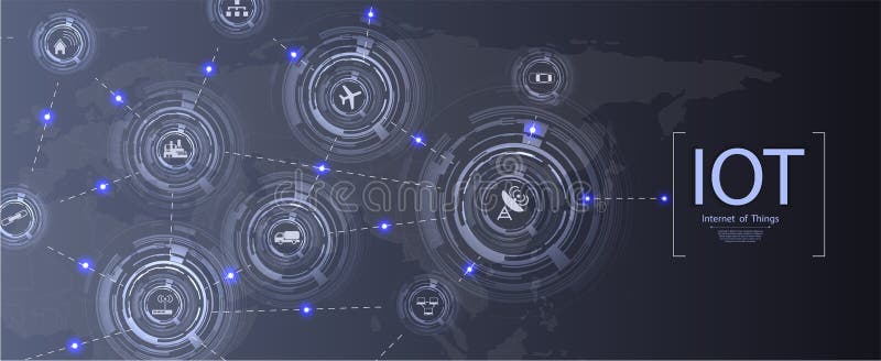 Internet of things IoT and networking concept for connected devices. vector illustration