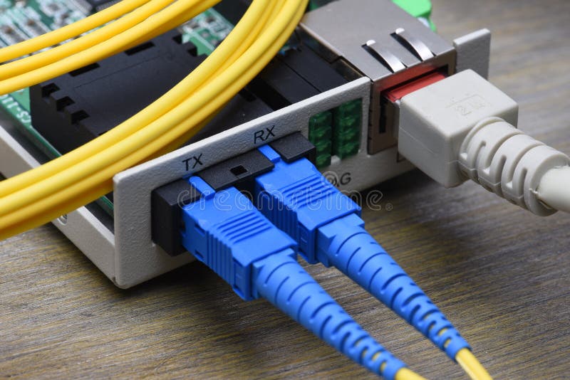 Internet Of Things Optical Fiber Converter royalty free stock photos