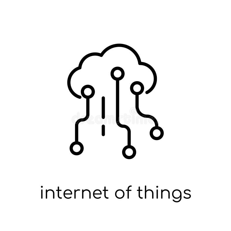 Internet van dingenpictogram In moderne vlakke lineaire vectorintern stock illustratie Internet van dingenpictogram In moderne vlakke lineaire vectorintern stock illustratie