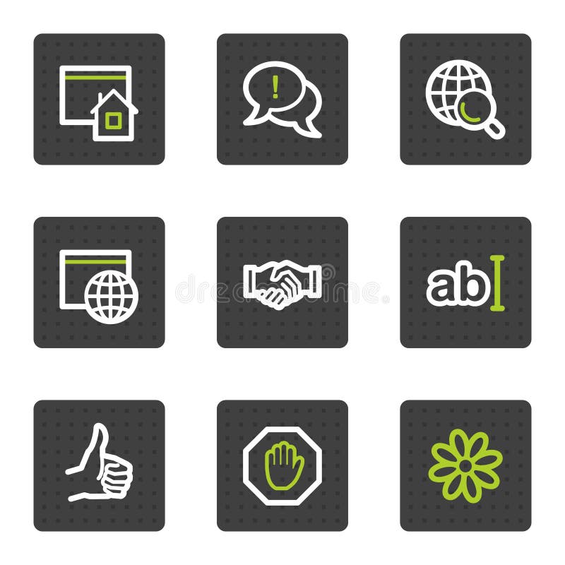 Internet web icons set 1, grey square buttons royalty free illustration Internet web icons set 1, grey square buttons royalty free illustration