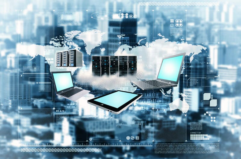 Internet-Wolkentechnologie stockfotos