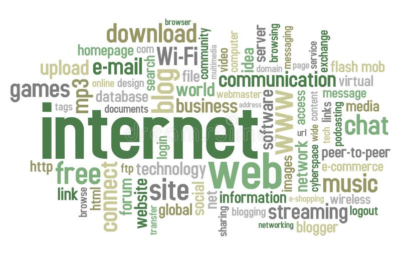 Internet Word Cloud royalty free illustration Internet Word Cloud royalty free illustration