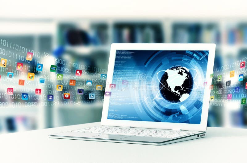 Internetbärbar dator arkivfoto Internetbärbar dator arkivfoto
