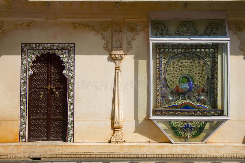 Interni, palazzo della città, Udaipur, Ragiastan immagini stock Interni, palazzo della città, Udaipur, Ragiastan immagini stock