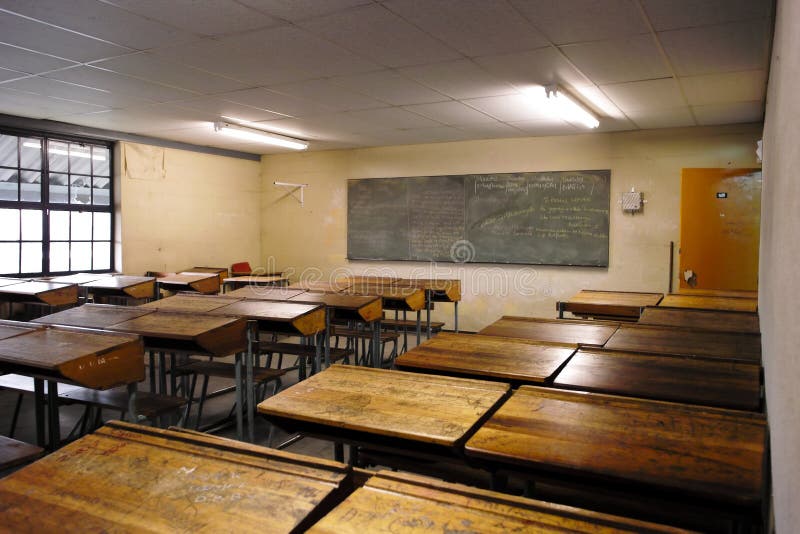 Interno di un'aula scolastica fotografie stock