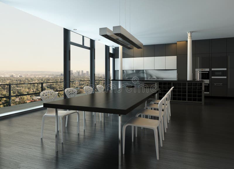 Interno della cucina di progettazione moderna fotografie stock libere da diritti