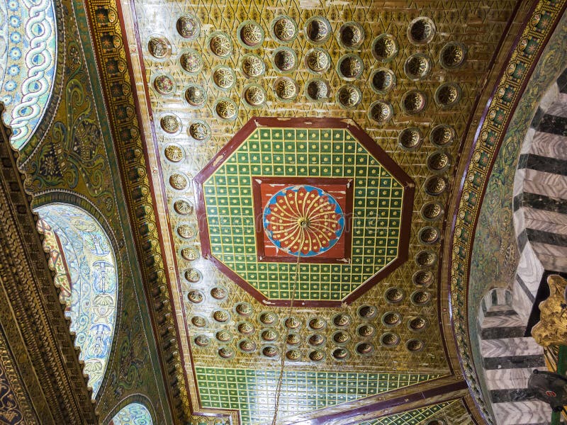 Interno Della Cupola Sulla Roccia Gerusalemme, Israele Fotografia Stock
