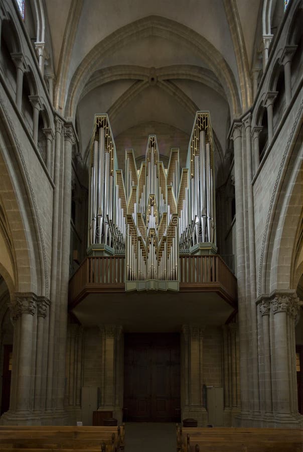 Interno Della Chiesa Neogotica Protestante Della St Laurence Fotografia