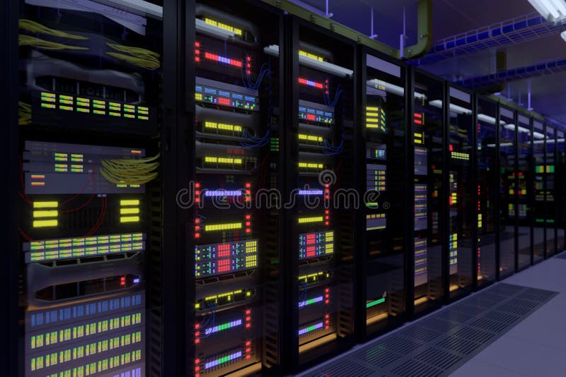 Interno di lavoro del centro dati immagini stock libere da diritti