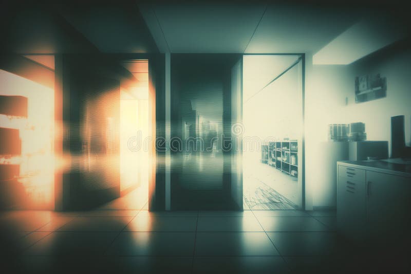 Interno di un ufficio moderno con rendering dell'immagine in tonalità 3d. prodotto a base di. immagine generata ai. illustrazione e ClipArt.
