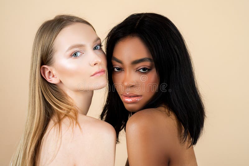 Interracial lesbian LGBT multiethnic mixed nation couple woman friendly rel...