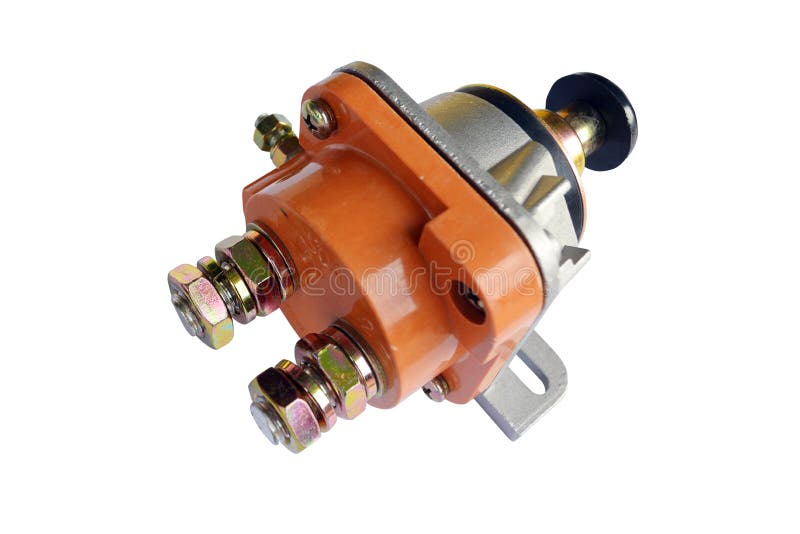 Interruptor de bateria do acumulador do camião isolado imagem de stock royalty free