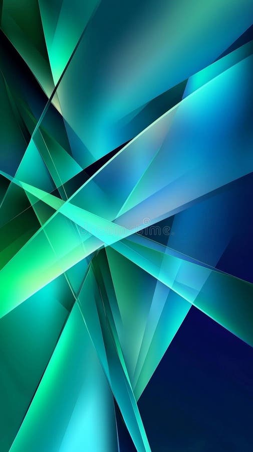 Intersectarea turcoazelor și a liniilor verzi creează o compoziție abstractă vibrantă și dinamică perfectă pentru adăugarea de ene stock images