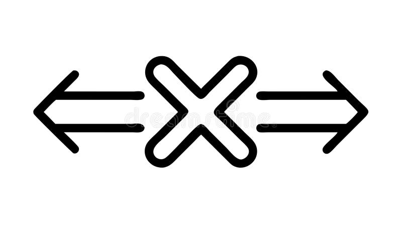 Intersecting Arrows Icon, Exchange and Crossroads, vector design Generative AI royalty free illustration