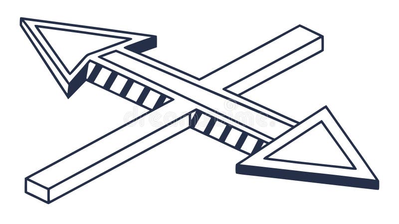 Intersecting Arrows Indicating Directional Crossroads, vector design Generative AI stock illustration