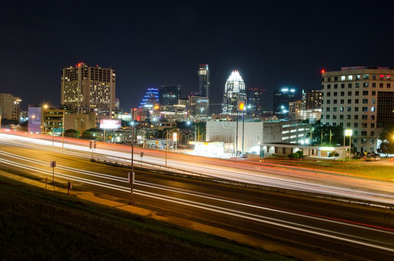 Interstate 35 in Austin Texas at Night Editorial Photo Image of