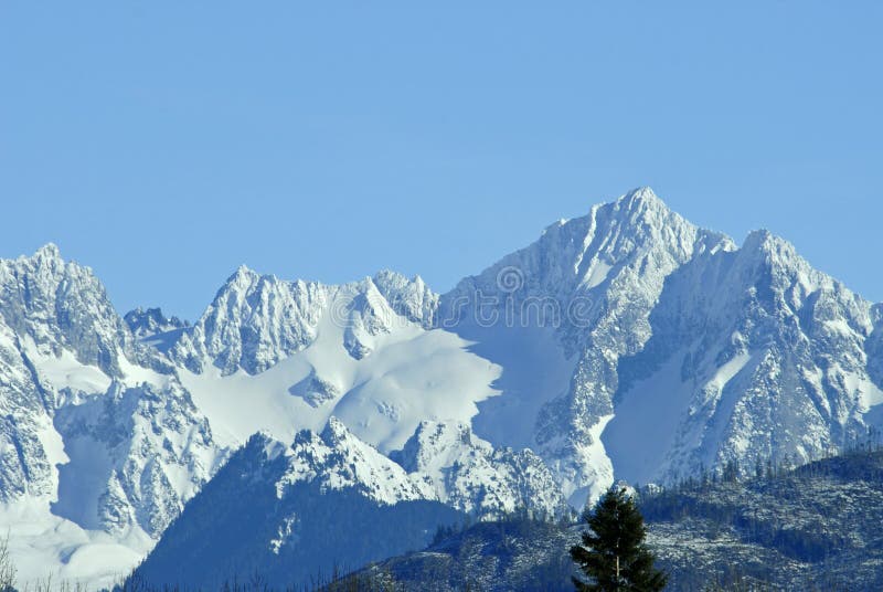 The Cascade Mountain Range in Washington State. The Cascade Mountain Range in Washington State