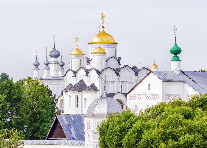Interventieklooster in Suzdal Rusland stock fotografie Interventieklooster in Suzdal Rusland stock fotografie