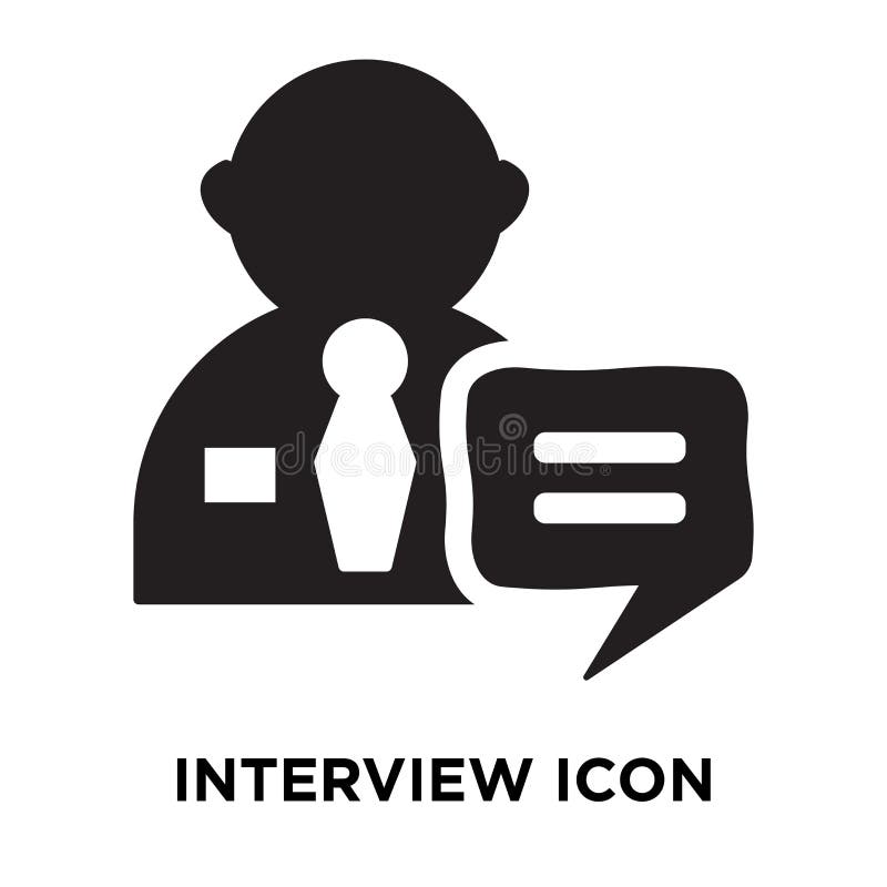 Interviewez le vecteur d'icône d'isolement sur le fond blanc, concept de logo illustration stock Interviewez le vecteur d'icône d'isolement sur le fond blanc, concept de logo illustration stock