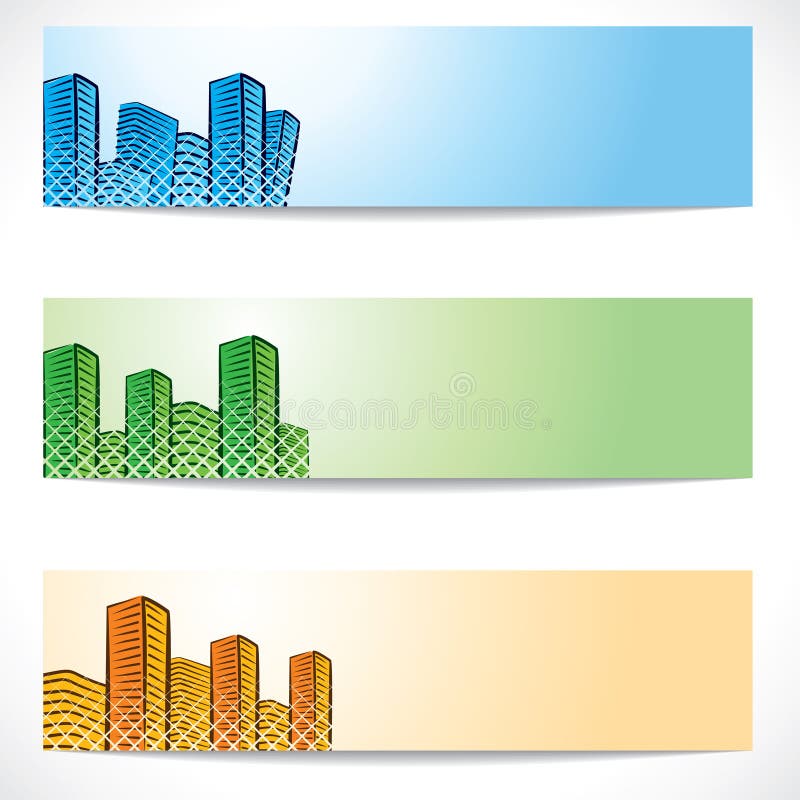 Intestazione del Web site della costruzione e del bene immobile illustrazione vettoriale Intestazione del Web site della costruzione e del bene immobile illustrazione vettoriale
