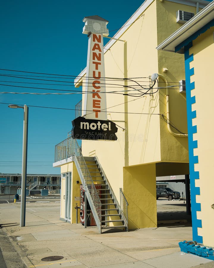 Travel photograph of nantucket Motel vintage sign Wildwood New Jersey. Travel photograph of nantucket Motel vintage sign Wildwood New Jersey