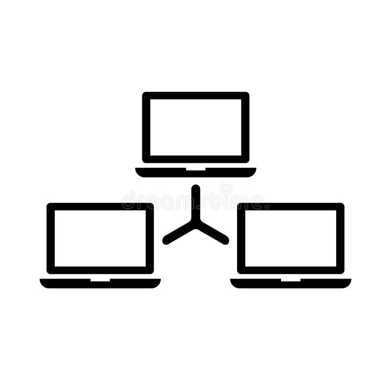 Intranet (distributed network, computer network) icon illustration royalty free illustration