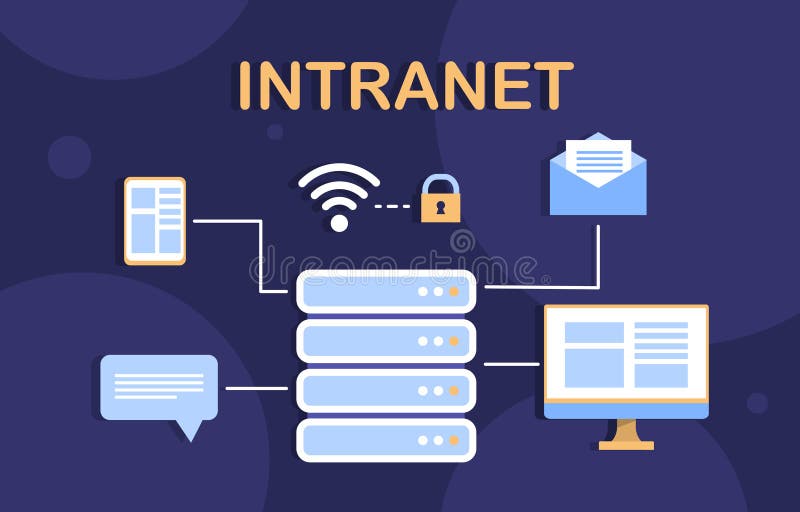 Intranet equipment vector concept royalty free illustration