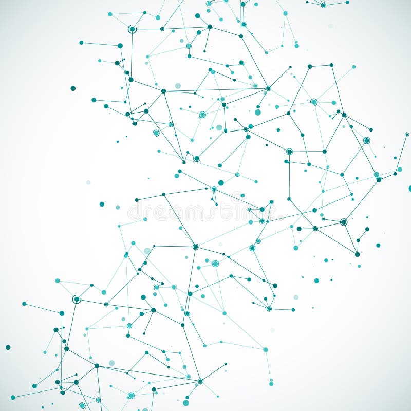 Intricacy node molecular or atomic structure pattern. Polygonal big data complex array framework vector illustration