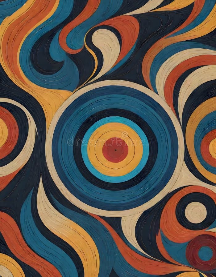 Intricate abstract artwork with swirling patterns and concentric circles, Generative AI royalty free illustration