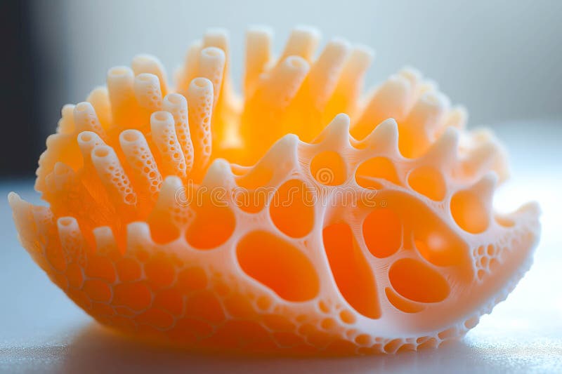 Intricate Abstract 3DP-utskriven skulptur stock illustrationer
