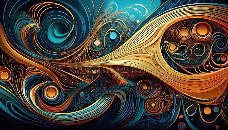 Intricate Abstract Maze of Lines and Shapes in a Dynamic, Mesmerizing Visual Pattern Vibrant Colors, Textured Geometry, Offering vector illustration