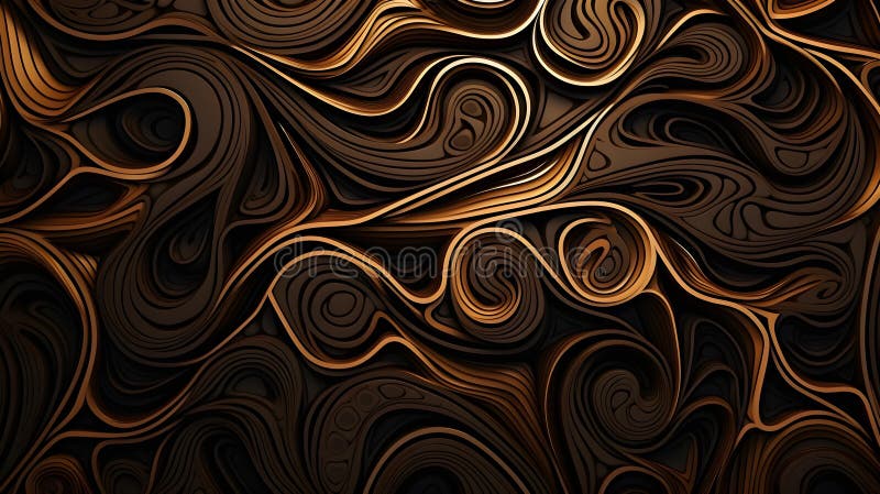 Abstract Background of intricate Patterns in dark brown Colors. Antique Wallpaper vector illustration