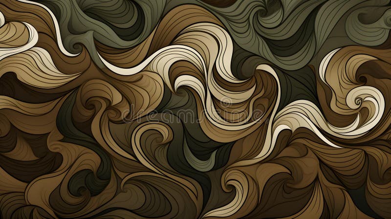 Abstract Background of intricate Patterns in khaki Colors. Antique Wallpaper stock illustration