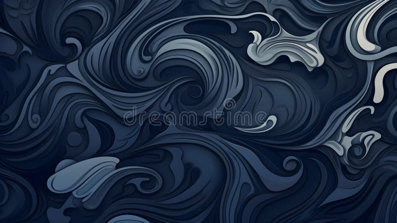 Abstract Background of intricate Patterns in navy blue Colors. Antique Wallpaper vector illustration