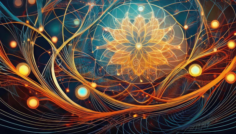 Komplexe Abstraktion Ein faszinierendes Netzwerk aus Linien und Formen in dynamischer Bewegung, das eine visuelle Symphonie der Fa vektor abbildung