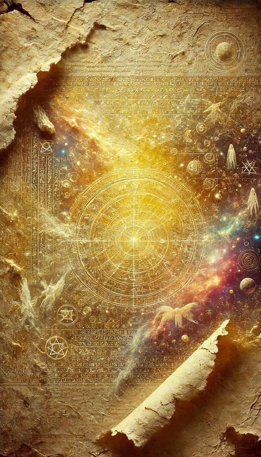 Ancient Cosmic Map Unraveling the Mysteries of the Universe Stock Image 