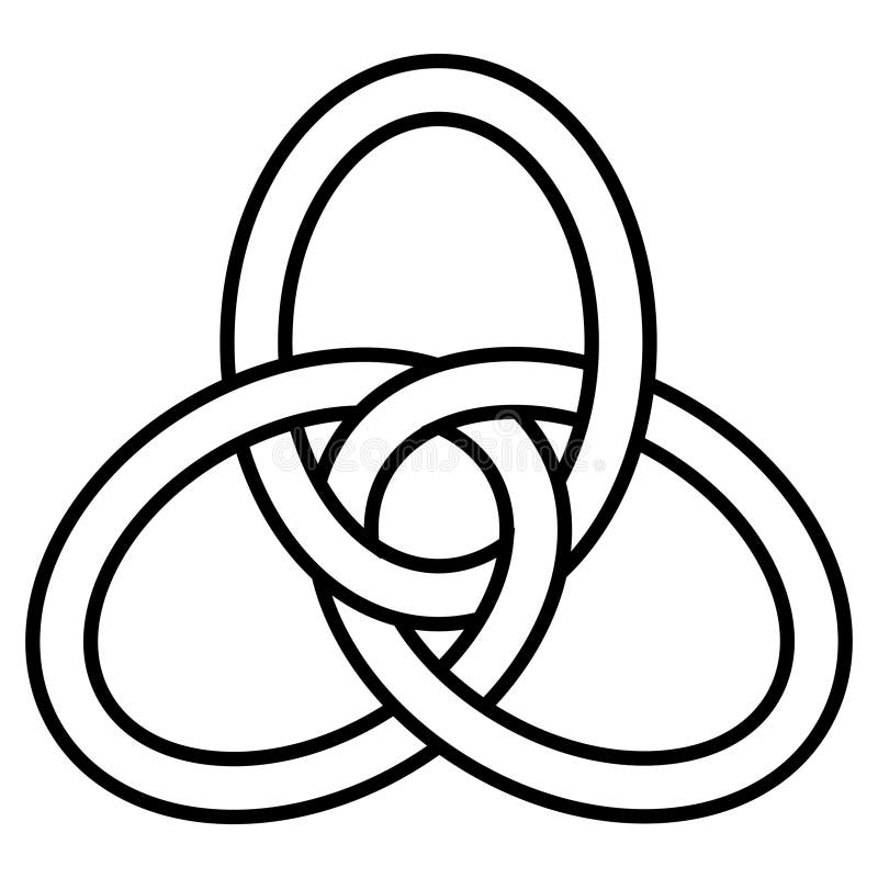 Intricate Black Celtic Knot Symbolic Pattern in Simple Outline stock illustration