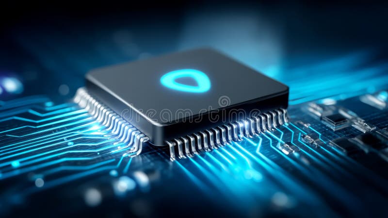 Intricate circuitry and cpu chip, a closeup of modern computing power detailed vector illustration