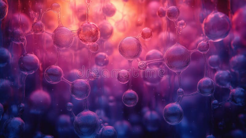 Intricate and Colorful Molecular Structure with Dynamic Effects royalty free stock photo