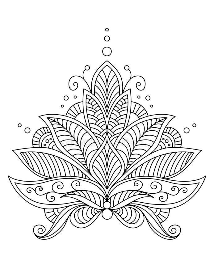 Intricate Delicate Floral Design Motif Stock Vector Illustration of