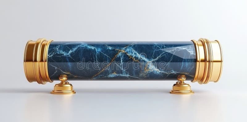 The intricate design and craftsmanship of an antique telescope are beautifully showcased in a studio setting stock image